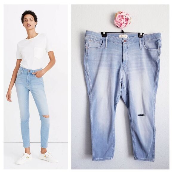 Madewell Plus Light Wash High Rise Roadtripper Jeggings - Picture 1 of 12